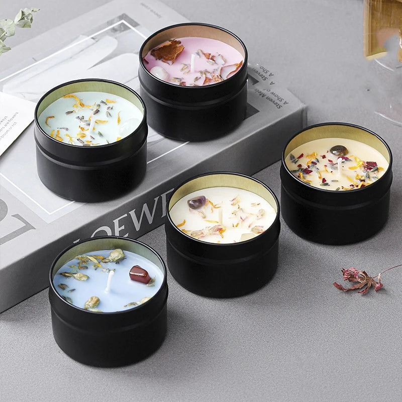 Soy Wax Crystal Candle – Floral Scent, Iron Can
