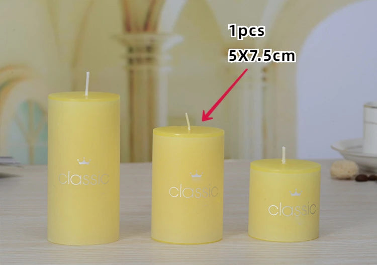 5cm Pillar Candles – Colorful, Scented & Smokeless