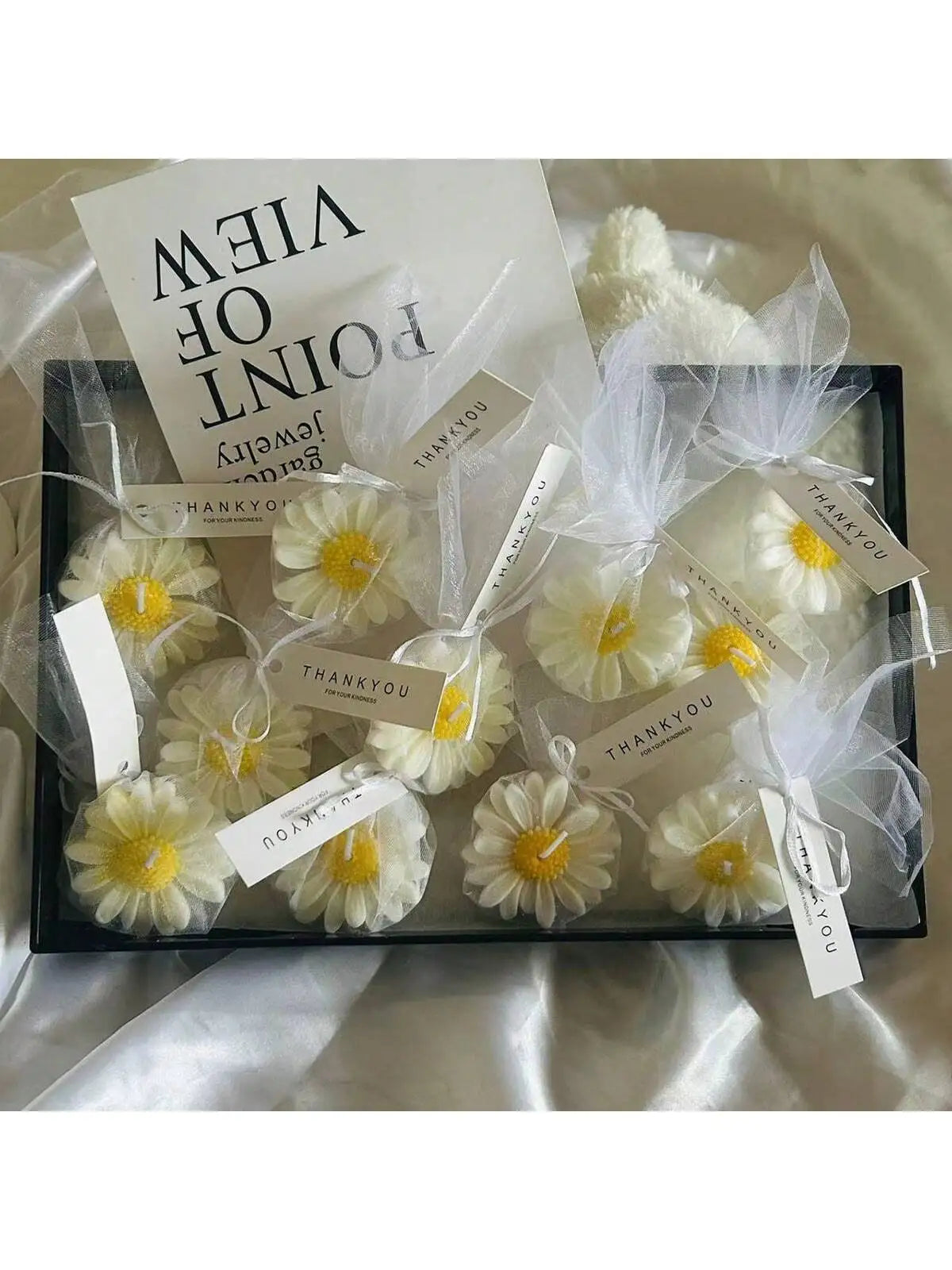Daisy Candle Set – Scented Soy Wax for Home & Wedding Decor