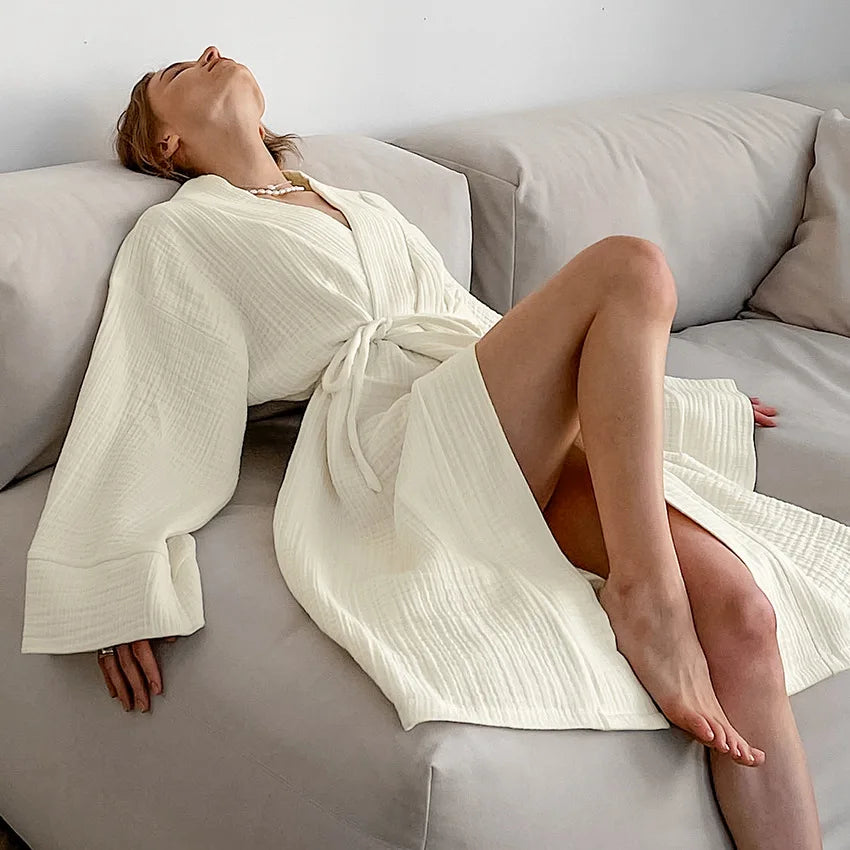 Cotton Bathrobe – Luxury Autumn/Winter Couple Robe for Men & Women