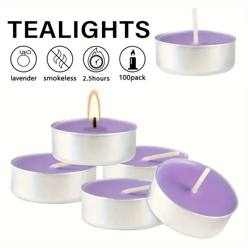 Lavender & Vanilla Tea Lights – Clean Burn Aromatherapy