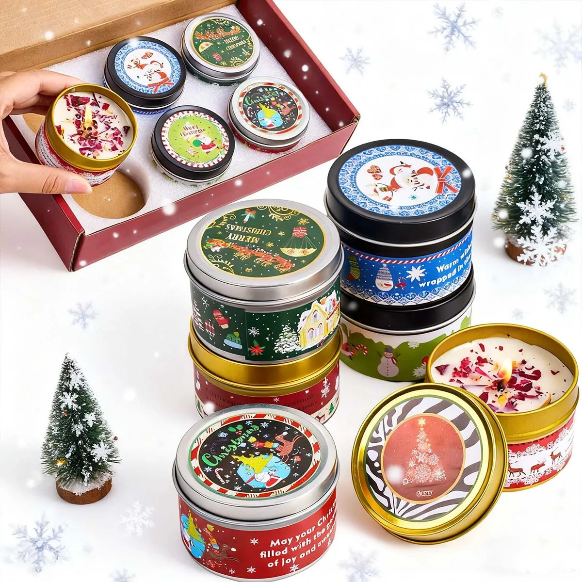 Christmas DIY Candle Set – Soy Wax & Floral Aromatherapy