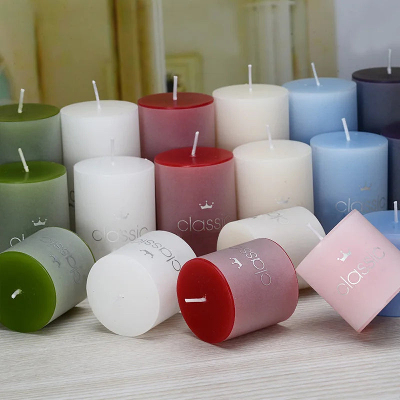 5cm Pillar Candles – Colorful, Scented & Smokeless