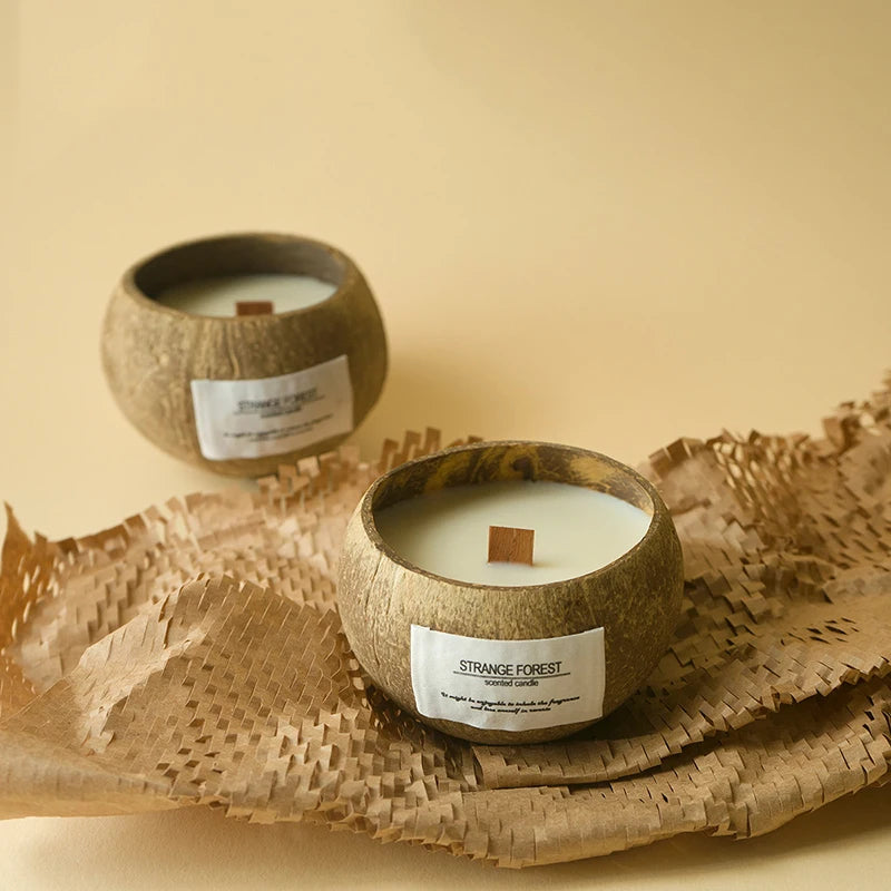 Coconut Shell Candle – Plant Wax & Aromatherapy Fragrance