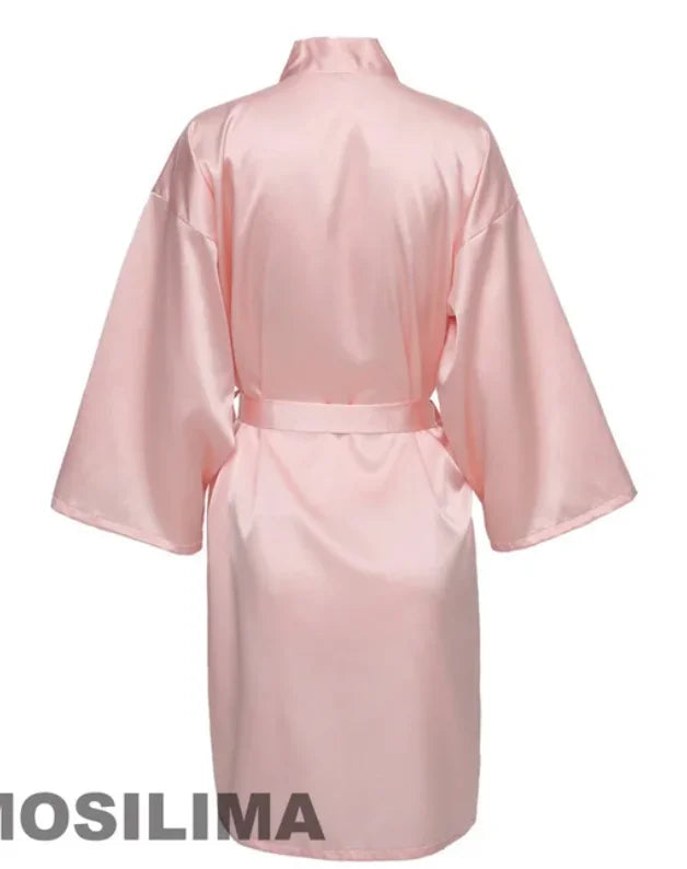 Satin Bridesmaid Robe – Kimono Style for Wedding & Team Bride
