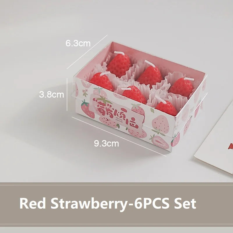 Strawberry Candle Set – Handmade Scented Mini Candles