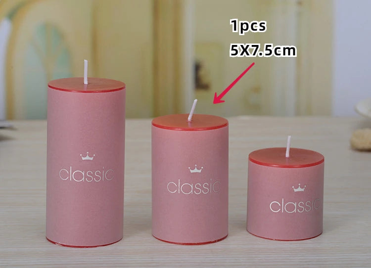 5cm Pillar Candles – Colorful, Scented & Smokeless