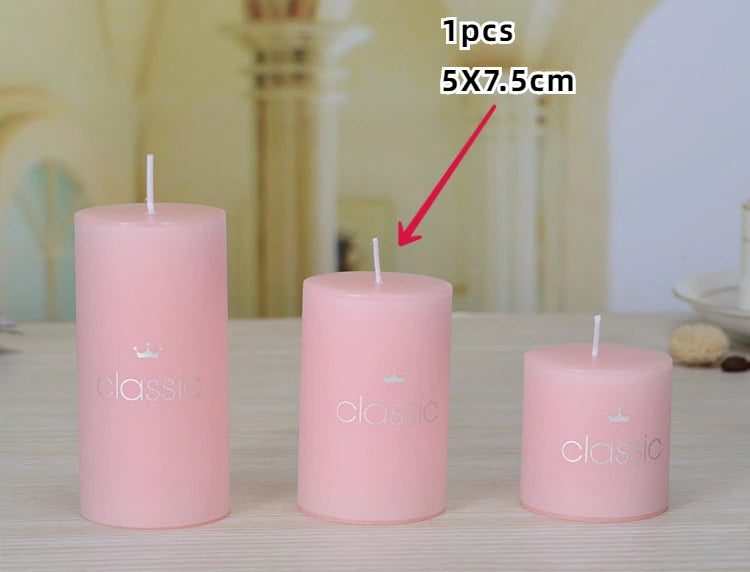 5cm Pillar Candles – Colorful, Scented & Smokeless