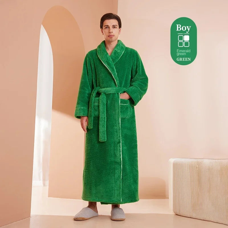 Luxury Cotton Bathrobe – Men & Women, Autumn/Winter Couple Robe
