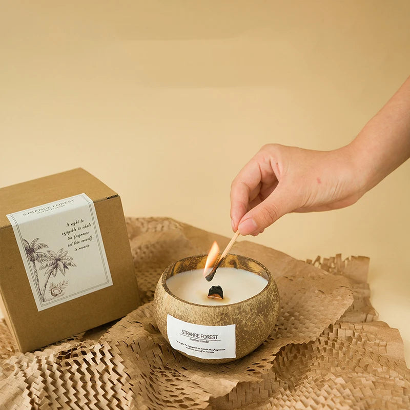 Coconut Shell Candle – Plant Wax & Aromatherapy Fragrance